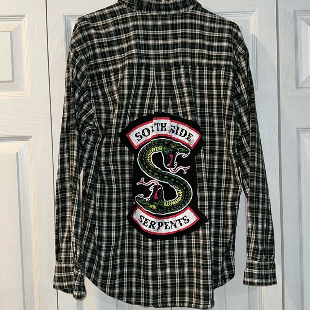 South side serpents green check flannel Med